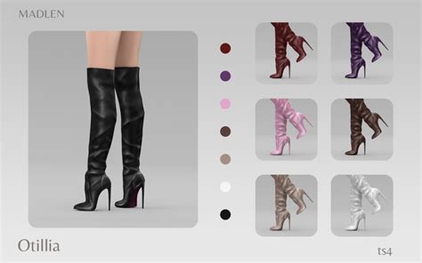 Madlen — Madlen Otillia Boots High Heel Leather Boots In Sims 4