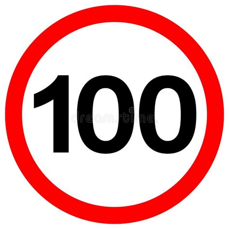 Speed Limit 100 Traffic Signvector Illustration Isolate On White