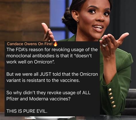 Candace Owens On Fire The Fdas Reason For Revoking Usage Of The Monoclonal Antibodies Is That