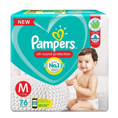 Pampers All Round Protection Pants Medium Size Baby Diapers M 76