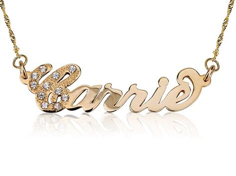 personalized name necklace carrie jewelry persjewel