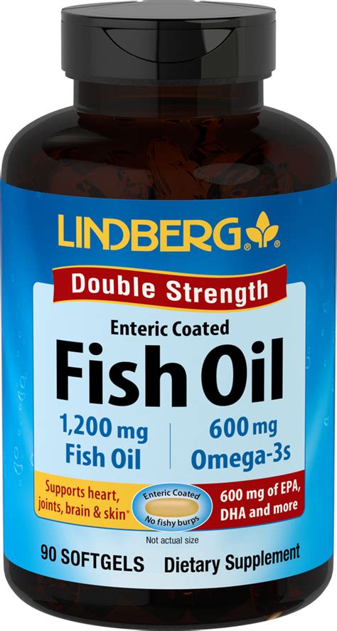 The odourless fish oil contain beneficial active ingredients that boost users' health status and wellbeing. Fish Oil Double Strength (Enteric Coated), 1200 mg, 90 ...
