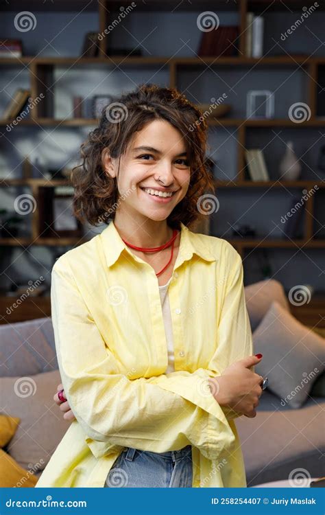 A Beautiful Curly Haired Girl Looks Into The Camera And Smiles A Dazzling Smile Video
