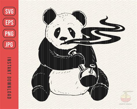 Panda Bong Svg Smoking Weed Svg Panda Svg Smoking Svg Smoking