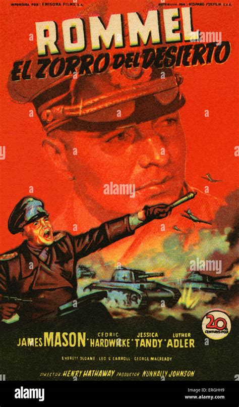 Rommel der Wüstenfuchs 1951 Film spanische Plakat Rommel El