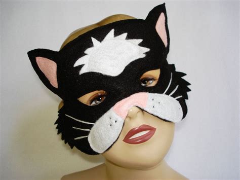 Childrens Black Cat Felt Mask Etsy Felt Mask Cat Costume Kids