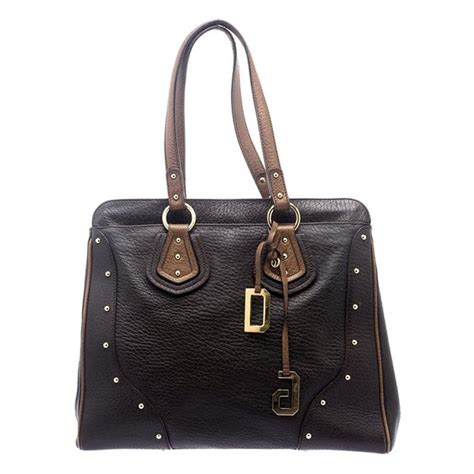 Dolce And Gabbana Brown Leather Studded Tote At 1stdibs