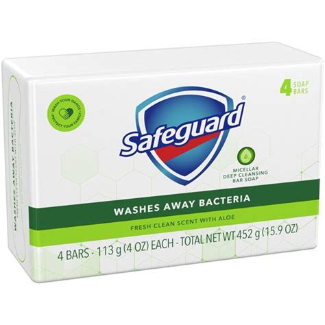 Safeguard Antibacterial Bar Soap White With Aloe 4 4 Oz Hy Vee Aisles