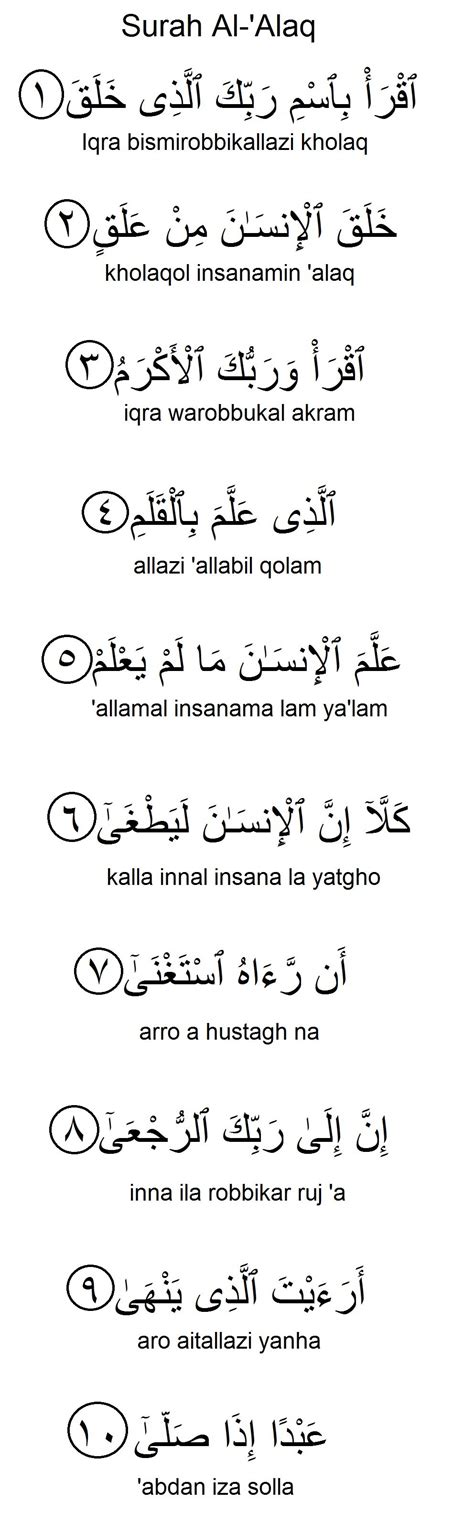 Surah Al Alaq Panduan Rumi And Terjemahan Aku Muslim