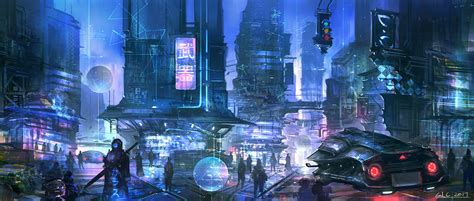 Futuristic Illustration Science Fiction Cyberpunk Fantasy Art Cyber