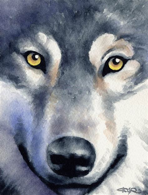 Wolf Wildlife Art Print Signed By Artist Dj Rogers By K9artgallery