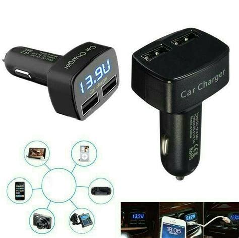 Jual Charger 4in1 Cas Hp Di Mobil 2 Usb With Volt Meter Ampere