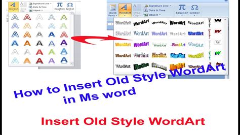 How To Old Wordart Style In Ms Word 2010 And Upgrade Youtube