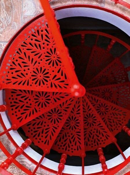 Ancient staircase with red carpet. Red stairs | Spiral stairs, Stairs and doors, Beautiful stairs