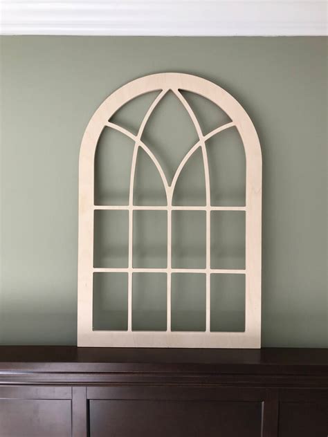 Farmhouse Window Frame Arched Stained Custom Arch Shabby Etsy