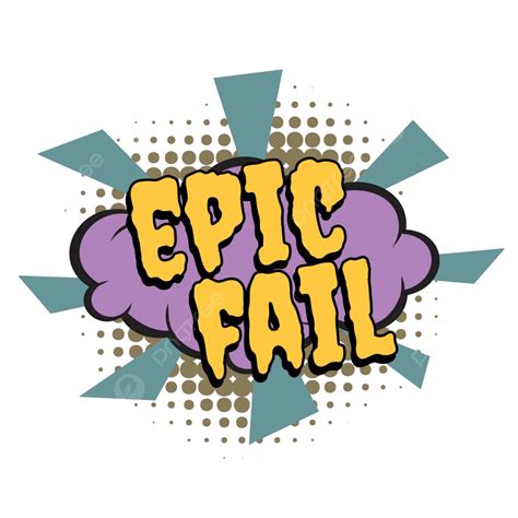 Epic Fail Comic Word Fail Word Colorful Vector Fail Word Colorful