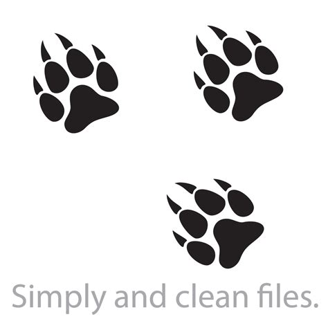 Wolf Paw Print Track Cut Files For Cricut Clip Art Silhouettes Eps