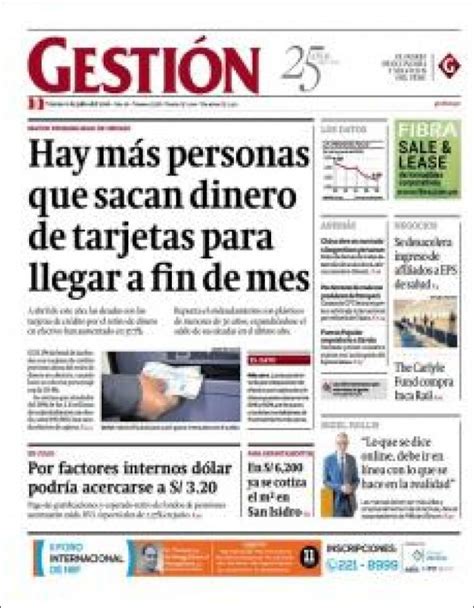 Periódico Diario Gestión Perú Periódicos De Perú Edición De Lunes