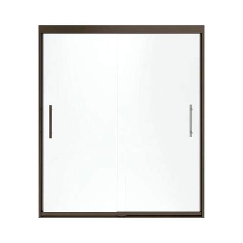 sterling finesse 47 625 in x 70 0625 in frameless sliding shower door in deep bronze 547808