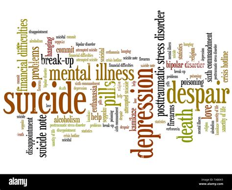 Suicide And Depression Issues And Concepts Word Cloud Illustration