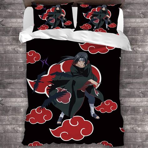 New Naruto Bedding Bed Set Twin Full Queen King Size Akatsuki Uzumaki Kakashi Action Figures Red