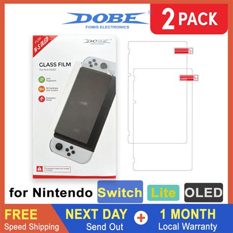 2 Pack Dobe Switch Oled 2021 Tempered Glass Screen Protector Anti Scratch 9h Hardness Hd