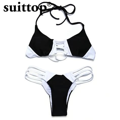 Suittop Bikini 2017 Summer New Sexy Maillot De Bain Black Wire Free