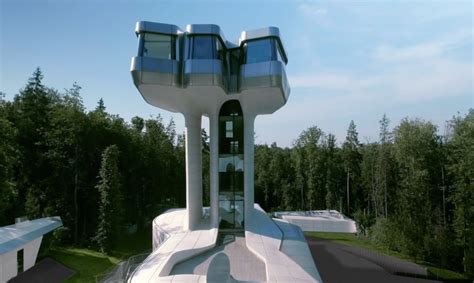 Zaha Hadids Only House Rises Like A Spaceship In A Forest Near Moscow
