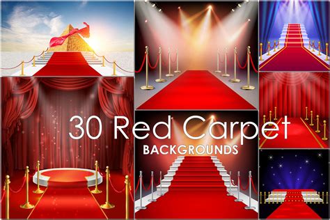 30 Red Carpet Stages Empty Award Background Victory Carpet Podium