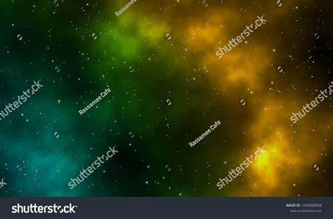 Spacescape Illustration Astronomy Graphic Design Background With Green