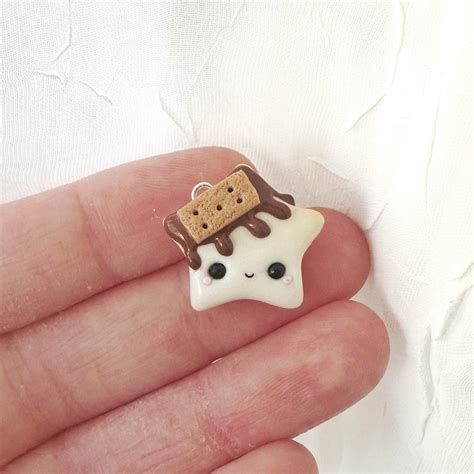 Large Smores Star Polymer Kawaii Clay Charm Stitch Marker Etsy
