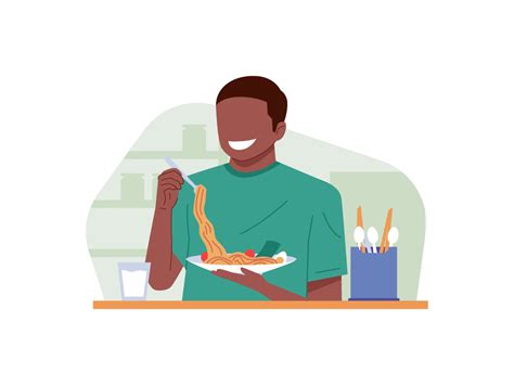 man eating food vector illustration uplabs