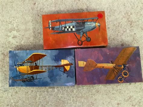 Lot 3 Vintage Plastic Pyro Airplane Model Kits