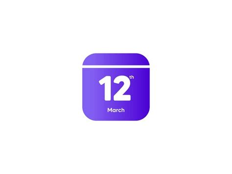 Premium Vector 12th March Calendar Date Month Icon With Gradient