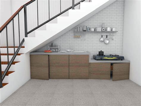 Dalam membuat desain rumah minimalis seperti desain ruang tamu, kadang kita hanya sekedar membuat namun, tetap mempertahankan konsep rumah minimalis sederhana. Desain Dapur Dibawah Tangga | Desain Rumah