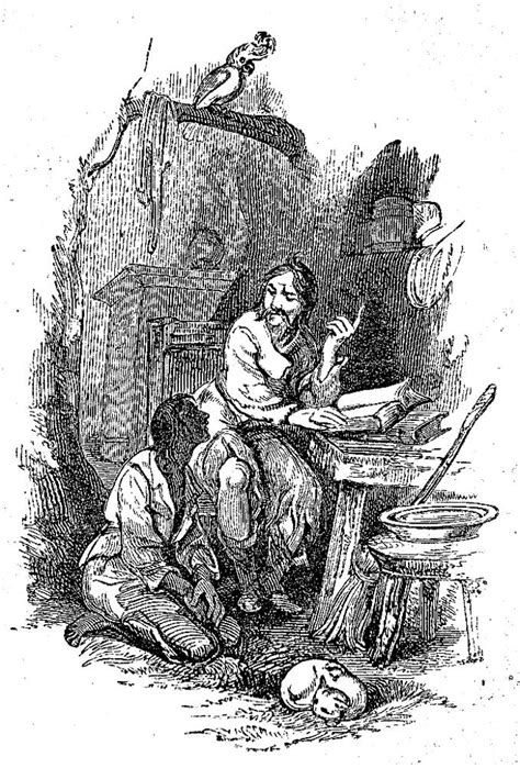 Robinson Crusoe And Friday Reading The Bible Sir John Gilberts Illustration For Defoes