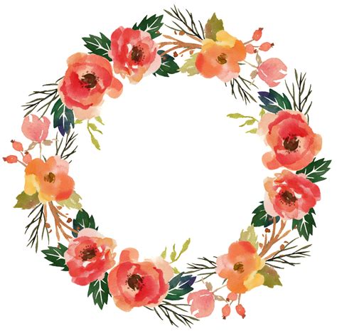 Watercolor Flower Wreath Png Free Download Png All