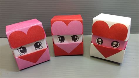 Origami Changing Faces Heart Cube Print At Home Valentines Origami