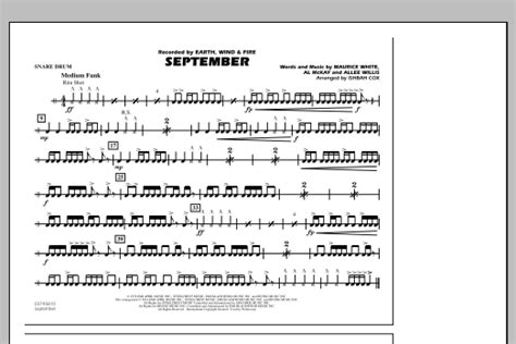 September Snare Drum Sheet Music Ishbah Cox Marching Band
