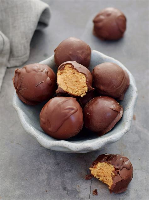 These Peanut Butter Truffles Contain A Creamy Sweet Pb Center Coated