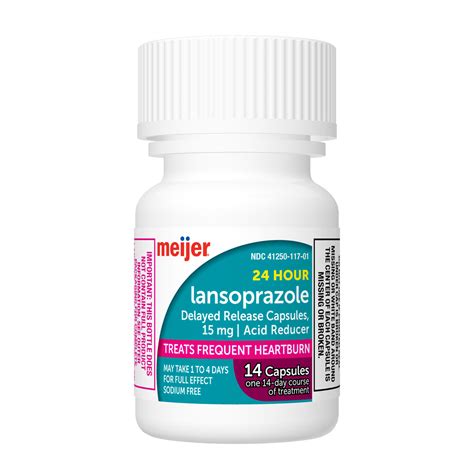 Meijer 24 Hour Lansoprazole 15 Mg Delayed Release Acid Reducer Capsules