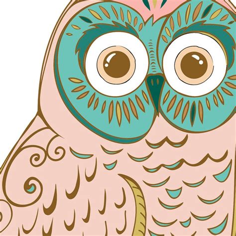Whimsical Owl Clip Art Folk Art Bird Royalty Free Image Etsy
