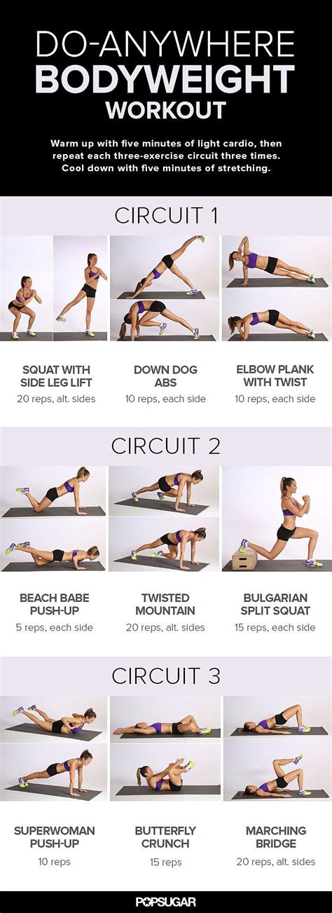 Minute Do Anywhere Bodyweight Circuit Workout Fitness Body