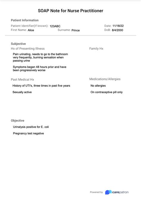 Soap Notes For Nursing Template And Example Free Pdf Download