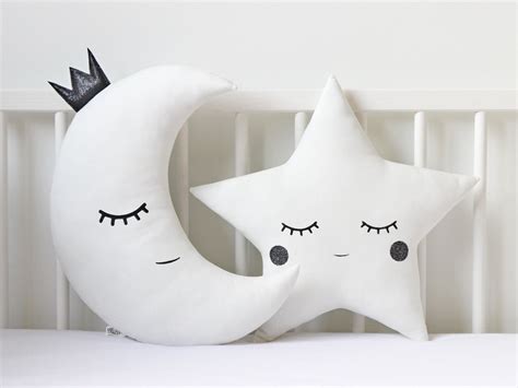 Nursery Decor Moon And Star Pillows Baby Cushions Girl Etsy