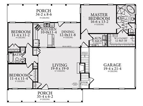 One Story Ranch Style House Plan 4309 Southern Trace