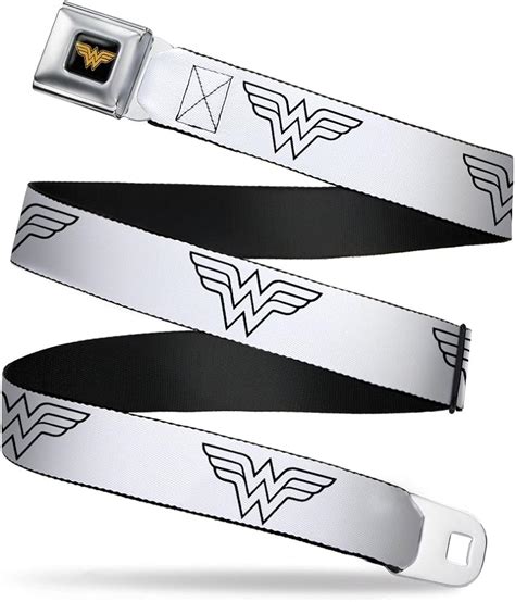 Buckle Down Seatbelt Belt Wonder Woman Logo Metallic Gold