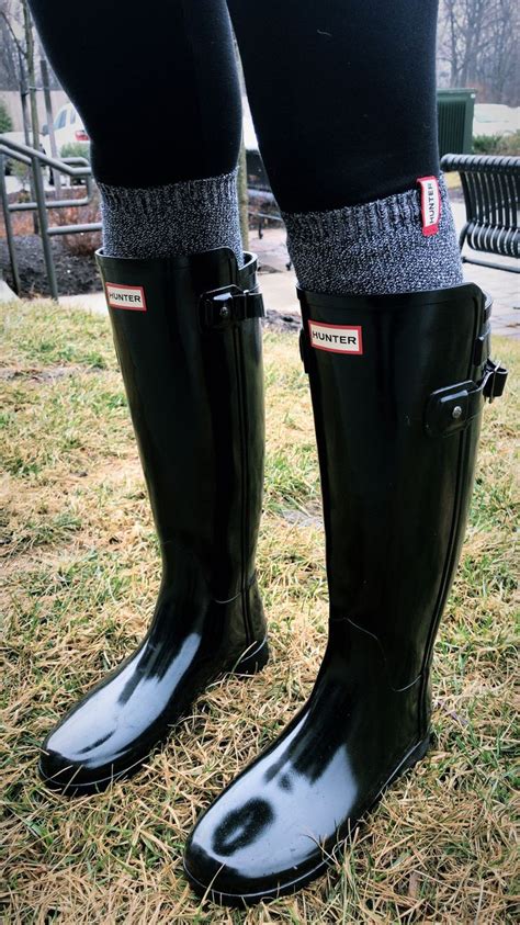 Hunter Rain Boots And Boot Socks Rain Boot Outfit Hunter Boots Outfit