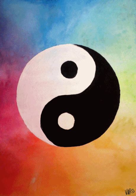 Ying Yang Over Rainbow Background Animated  Download