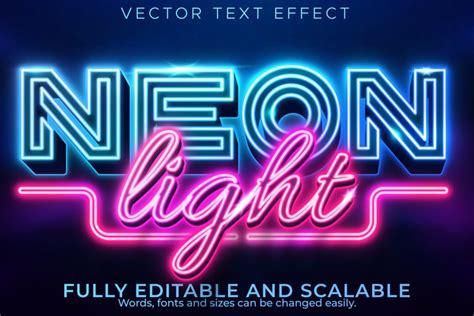 Neon Light Text Effect Editable Retro And Glowing 1704910